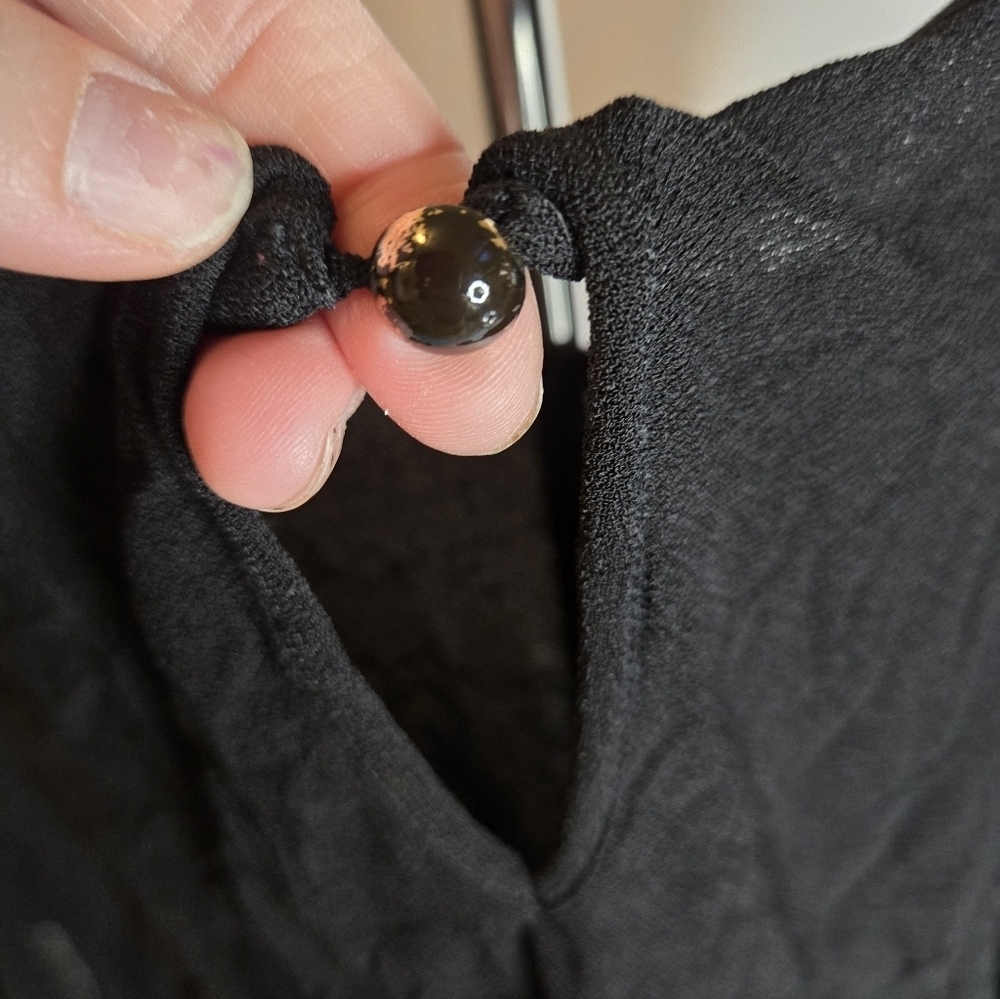 Mine Black Ruffle Sleeve Blouse Size Small - Picture 4 of 6